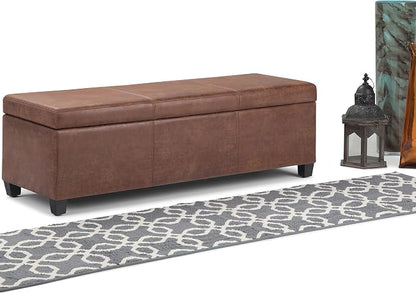 SIMPLIHOME Avalon 48 inch Wide Contemporary Rectangle Storage Ottoman Bench in - Image 4