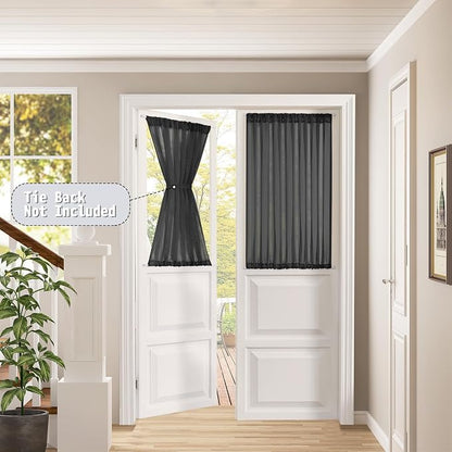 Tollpiz Short Sheer Curtains Closet Linen Textured Curtains Sheer Doorway Light - Image 2