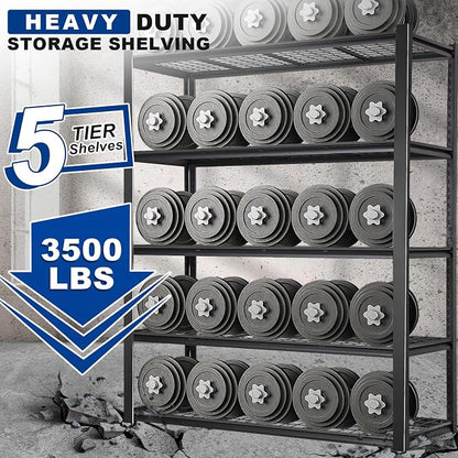BILT HARD 60" W x 24" D Garage Shelving 3500 LBS, Heavy Duty 5-Tier Metal - Image 3