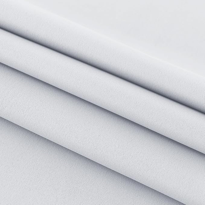 DWCN French Door Curtains – Rod Pocket Thermal Curtain for Doors with Glass Window, Kitchen and Patio Doors for Privacy, 12 X 72 Inches Long, 1 Curtain Panel with Tieback, Greyish White