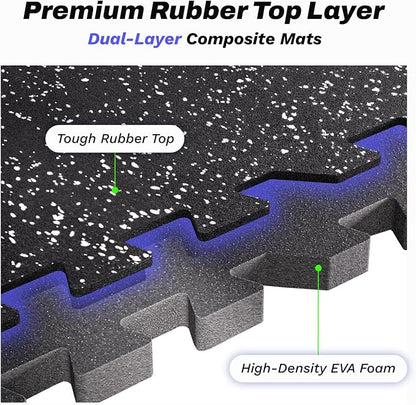 AIRHOP 0.56in Thick 48 Sq Ft Exercise Equipment Mats, 12 Tiles Upgraded Rubber - Image 2