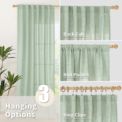 YoungsTex Sage Green Curtains 80 Inch Length - Image 6