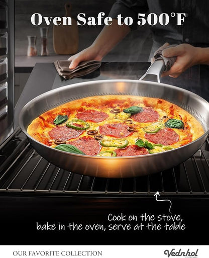 Titanium Au Gratin Pans Set 8/10/12 Inch, Pure Titanium Hammered Frying Pans - Image 7
