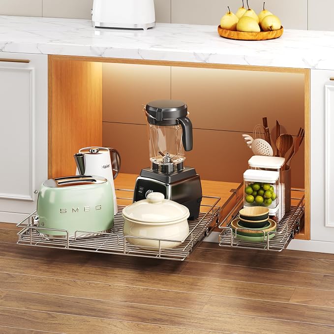 Pull Out Cabinet Organizer 27" W x 21½" D, Heavy Duty Cabinet Pull Out Shelves - Image 6