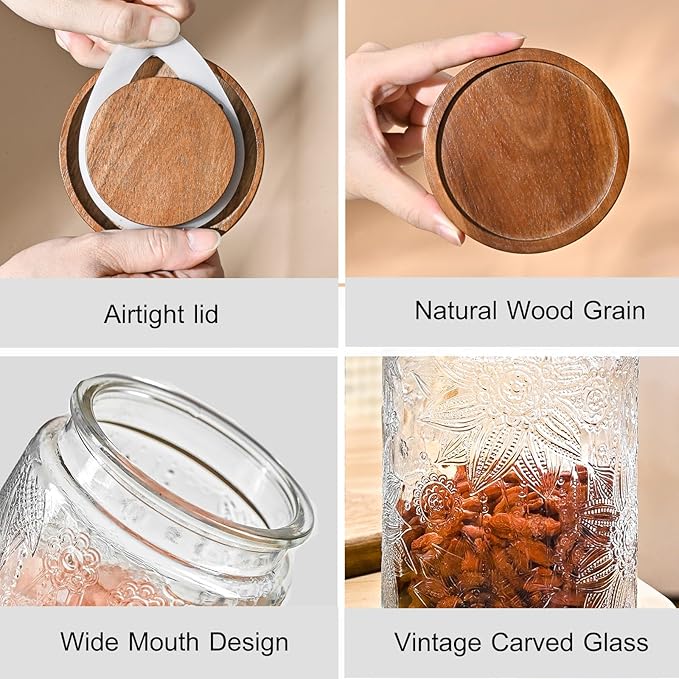 Adodeen 3-Pack 24oz Glass Jar - Image 3