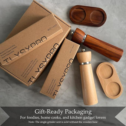 TLYSXPRO Wooden Pepper Grinder – Refillable Pepper Mill - Image 8