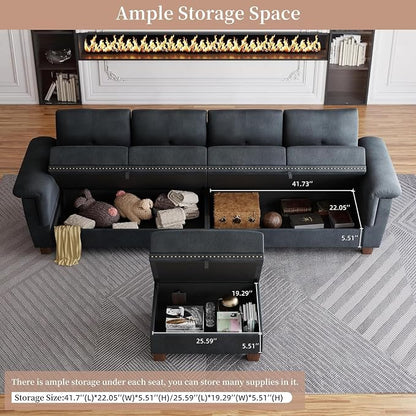 JAMFLY 108" Modular Sectional Sofa - Image 4