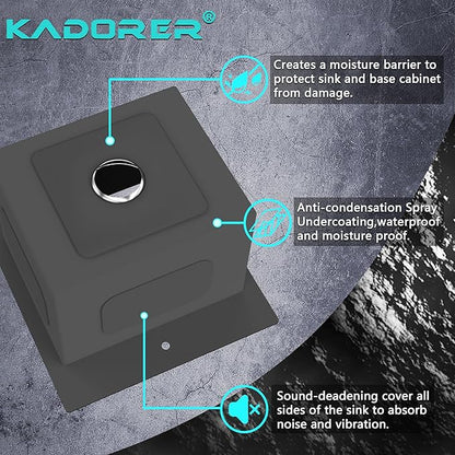 15 x 15 Inch Black Drop In Kitchen Sink - Single Bowl Topmount Bar Prep Sink, 18 Gauge Stainless Steel with Grid and Basket Strainer