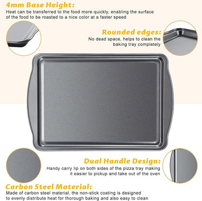 Baking Sheet Set of 2-17" x 11" x 0.5" Carbon Steel Cookie Sheet - Image 3