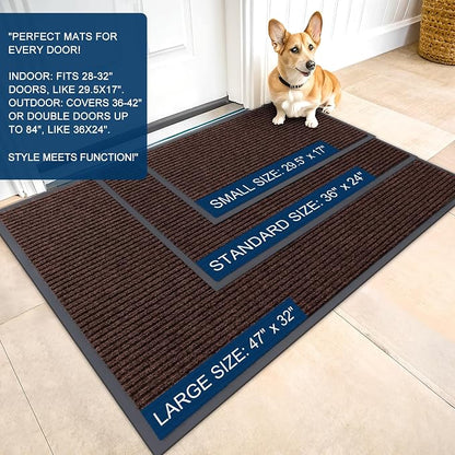 OLANLY Front Door Mat Indoor Outdoor Entrance, Waterproof Heavy Duty Doormat - Image 2