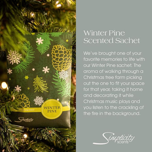 Winter Pine Scented Sachets Pack of 3, Long-Lasting Scented Bags, Home Fragrance - Image 2