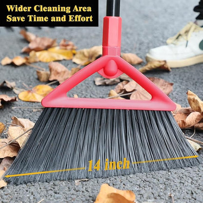 Heavy Duty Broom of Outdoor and Indoor, 4 Packs Upgraded Commercial Angle Brooms - Image 2