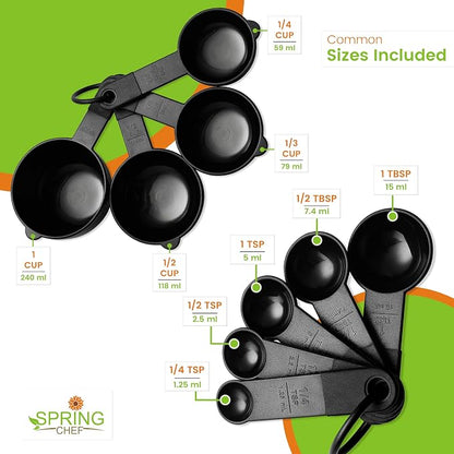 Spring Chef Magnetic Measuring Cups and Spoons Set of 9, Nesting Kitchen Tool - Image 3