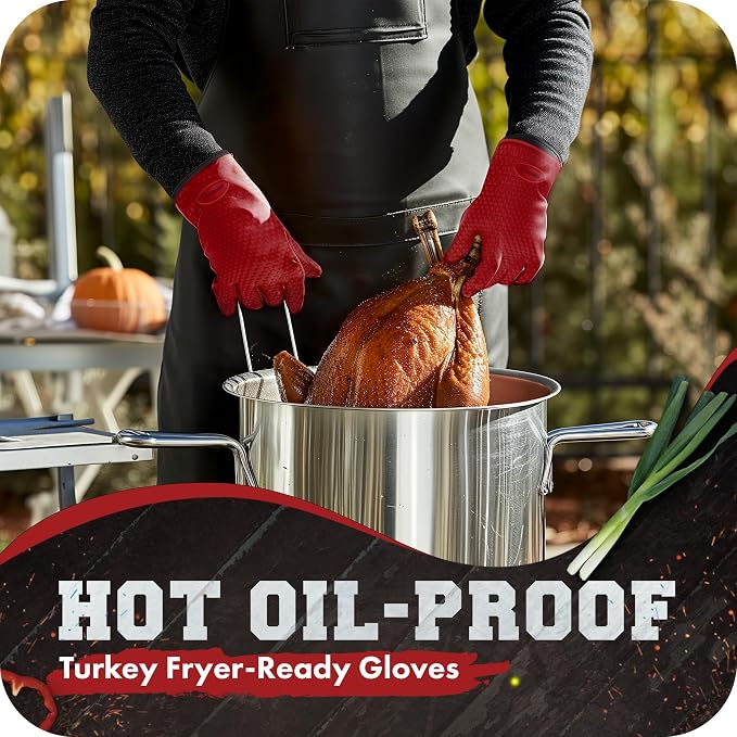 KITCHEN PERFECTION S Silicone Smoker Oven Gloves -Extreme Heat Resistant BBQ - Image 5