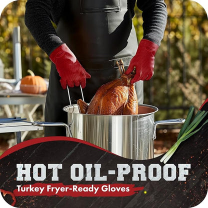 KITCHEN PERFECTION XL Silicone Smoker Oven Gloves-Extreme Heat Resistant BBQ - Image 5