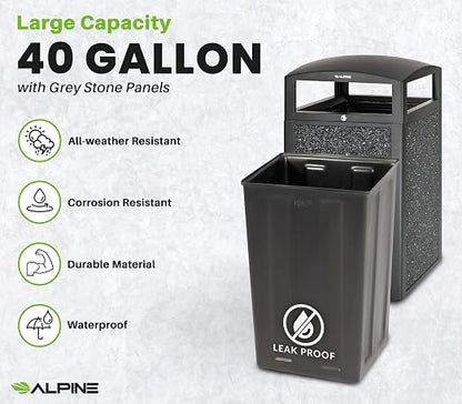 Alpine Outdoor Commercial Trash Can - Image 6