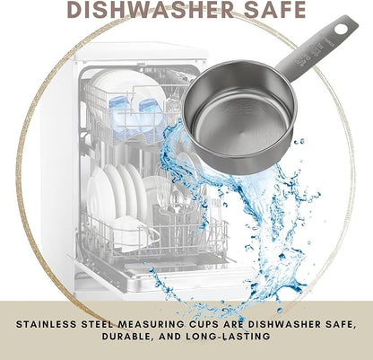 1/2 Cup Stainless Steel Measuring Cup | Sturdy Metal 125 ml | 125 cc | 4 oz | - Image 4
