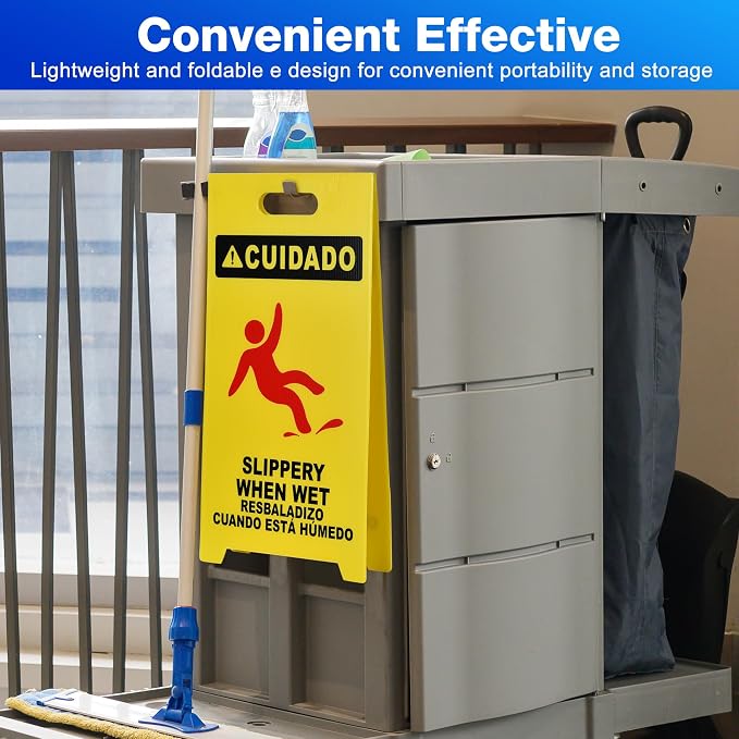 MATTHEW CLEANING 25'' Industrial Wet Floor Sign 3 Pack 2-Sided Durable - Image 5