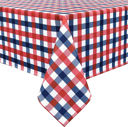 4th of July Checkered Tablecloth Fabric - Image 2