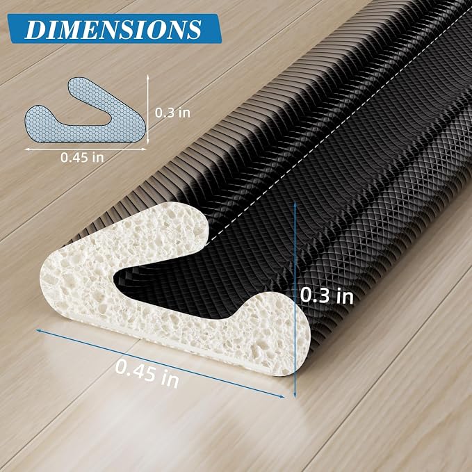 V-Shaped Weather Stripping Door Seal, 19.7FT Draft Stopper - Image 5
