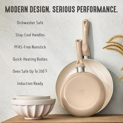 GreenLife 2-Piece Nonstick Frying Pan Set, 8” & 10” Skillets, Non-Toxic Ceramic - Image 7