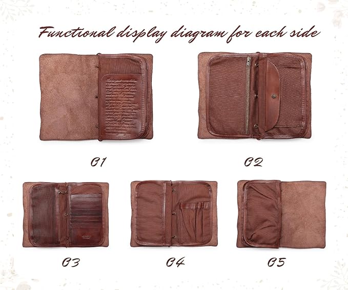 Genuine Leather Nomad Organizer Travel Wallet | Women's Wallet Clutch Passport Holder