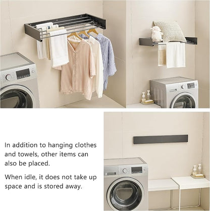 JOOM Laundry Drying Rack Collapsible, Wall Mounted Clothes Drying Rack - Image 7