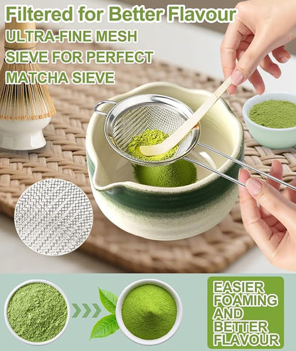 JBER Matcha Whisk Set, Ceramic Matcha Set Includes Bowl, Matcha Whisk and Holder - Image 3