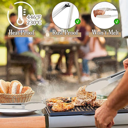 TeamFar Kitchen Tongs, Heat Resistant Silicone Tongs, Locking Design & - Image 4