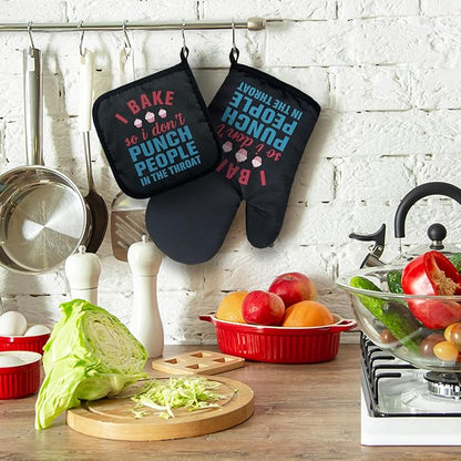 ZHANTUONE I Bake So I Don't Punch People in The Throat Funny Heat Resistant - Image 4