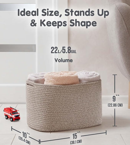 CHAT BLANC Cotton Rope Baskets for Organizing | Storage Baskets for Shelves | - Image 4