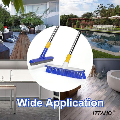 ITTAHO 12" Wide Floor Scrub and Grout Brush Set - Image 8