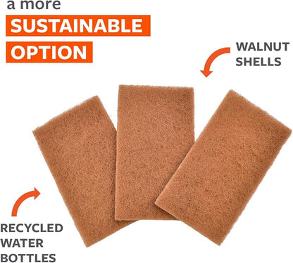 Full Circle Neat Nut, Walnut Scour Pads – Pack of 8 – Powerful, Non-Scratch - Image 2