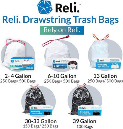 Reli. 6-10 Gallon Trash Bags Drawstring | 500 Count Bulk | 22"x23" | 6 - Image 7