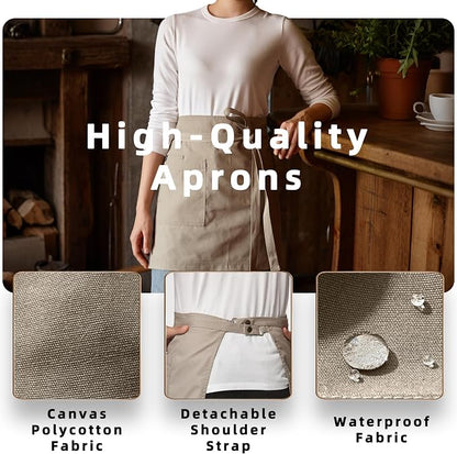 Unisex Waist Apron Half Bistro Apron Server Aprons - Image 3