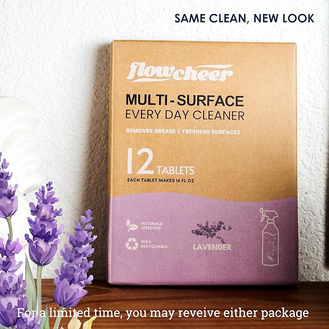Multi Surface Cleaner Refills -All Purpose Cleaning Tablets-Makes 192 fl oz(12 x 16 Fl oz) Bottles of Spray Cleaner for Household&Kitchen Cleaning-Lavender Scent(Not Included Bottles)