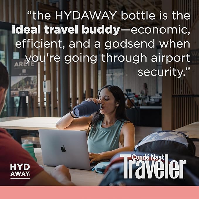 HYDAWAY 25oz Collapsible Water Bottle - BPA-Free, Leakproof, Lightweight, and Space-Saving - Perfect for Hiking, Travel, and All-Day Hydration