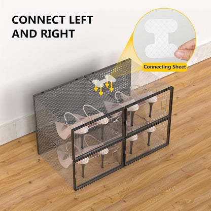 Secret Space 12 Pack XXX Large Shoe Organizer Storage Boxes - Image 4
