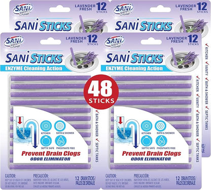 SANI 360° Sani Sticks Drain Cleaner and Deodorizer, Lavender Scent Enzyme Pipe by SANI360%C2%B0