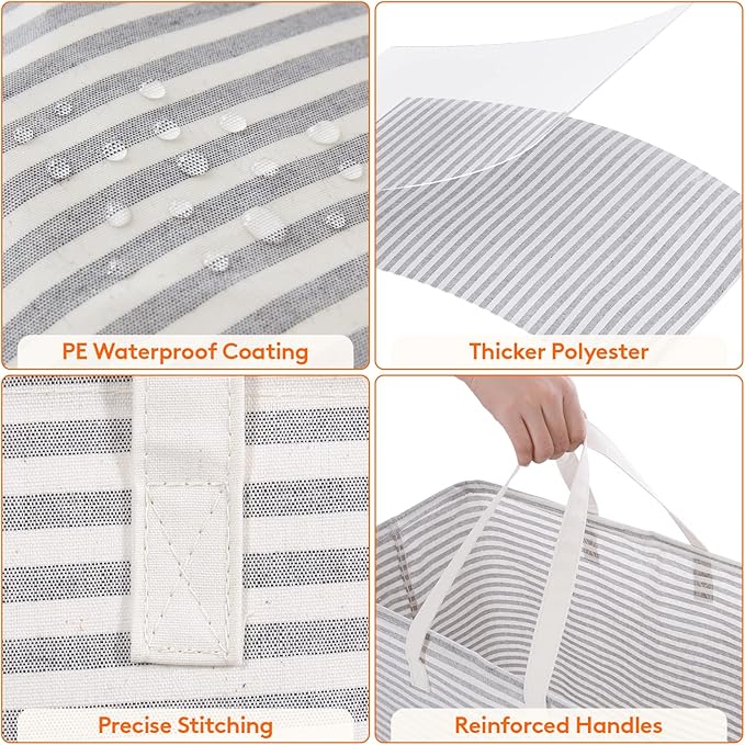 Lifewit Laundry Hamper Large Collapsible Laundry Basket, Freestanding Waterproof Clothes Hamper Storage with Easy Carry Handles for Clothes in Bedroom Bathroom College Dorm for Adults, Gray, 100L