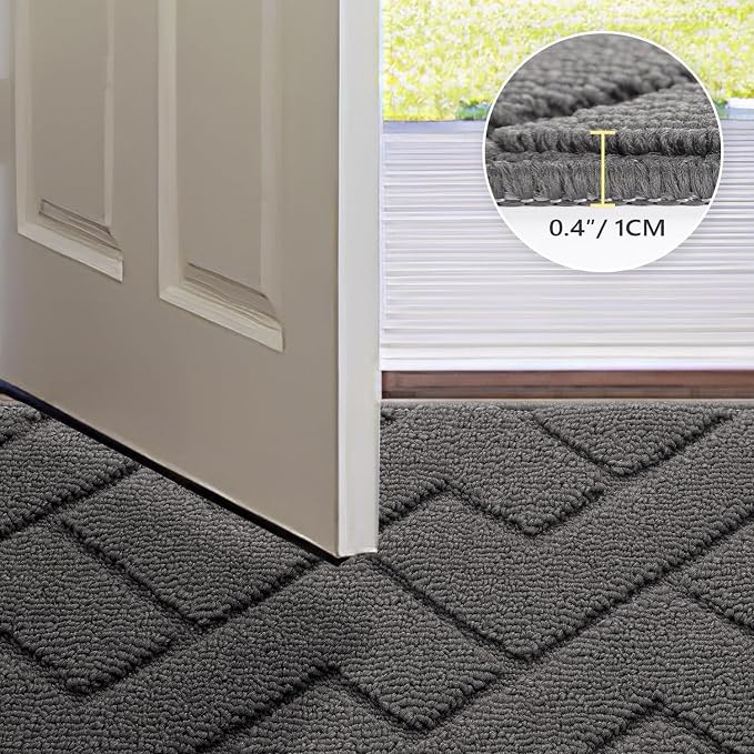 hicorfe Dirt Trapper Indoor Doormat, Non Slip Backing Washable Door Mats - Image 5