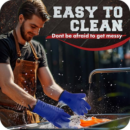 KITCHEN PERFECTION Silicone Smoker Oven Gloves -Extreme Heat Resistant Bbq - Image 6