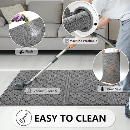REFETONE Indoor Doormat, Front Back Door Mat 24"x36" Absorbent Rubber Backing - Image 6