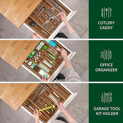 ROYAL CRAFT WOOD Luxury Bamboo Kitchen Drawer Organizer - Image 8