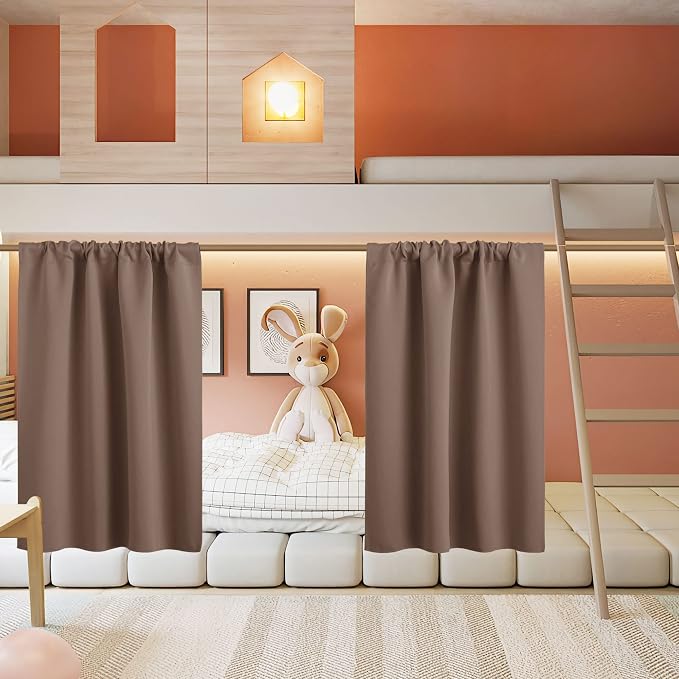 RYB HOME Short Curtains for Living Room Blackout Portable Blinds Shades for by RYBHOME