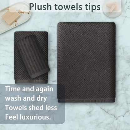 3 Piece Towel Sets for Bathroom, 1 Large Bath 30" x 56", 1 Hand 18" x 28" - Image 4