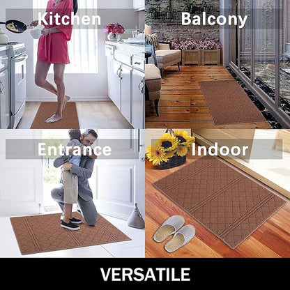 REFETONE Indoor Doormat, Front Back Door Mat 16"x24" Absorbent Rubber Backing - Image 5