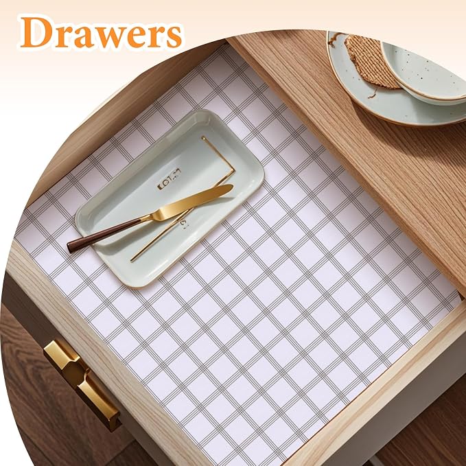 Shelf Liner for Kitchen Cabinets Non Adhesive Drawer Liner Non-Slip Thickened - Image 2