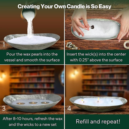 LILY LADUE Candle Refill Kit - 2Lb/32Oz Pearled Candles Sand and Wicks and - Image 3