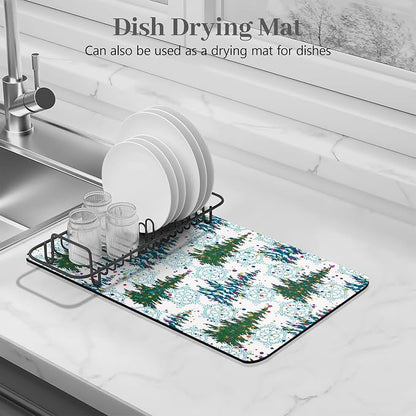 Bloss Christmas Dish Drying Mat, 19x12 Inch Coffee Mat - Image 2